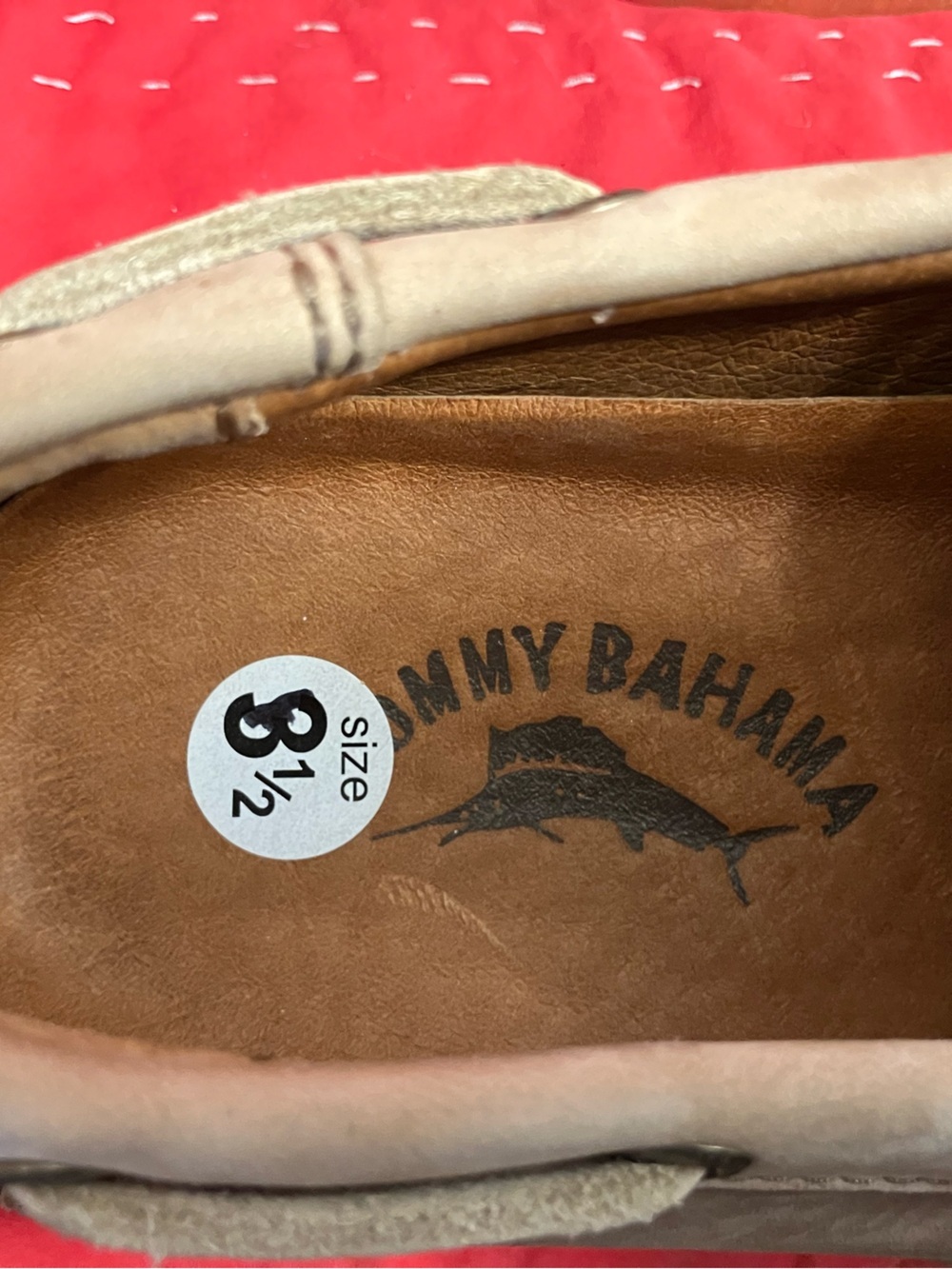 Tommy Bahama Mens Leather Tan Slip On Flats Loafers Clove Size 8.5 - Picture 6 of 7